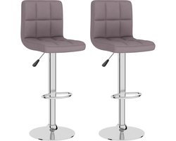 vidaXL - Barkrukken - 2 - st - stof - taupe