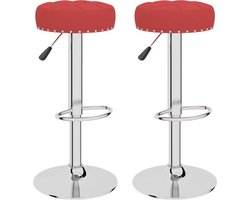 vidaXL - Barkrukken - 2 - st - stof - wijnrood