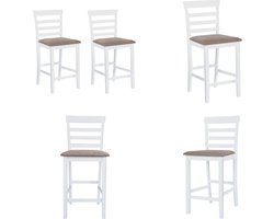 vidaXL - Barkrukken - 2 - st - stof - wit