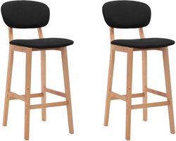 vidaXL - Barkrukken - 2 - st - stof - zwart