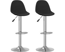 vidaXL - Barkrukken - 2 - st - stof - zwart