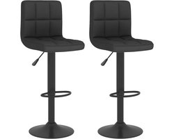 vidaXL - Barkrukken - 2 - st - stof - zwart