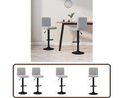 vidaXL Barkrukken - 2 stuks - Fluweel - Lichtgrijs Barstoel - Barkruk - Eetkamerstoel - Lounge Stoel - Velvet Meubilair