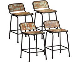 vidaXL - Barkrukken - 4 - st - 46x35,5x70 - cm - massief - gerecycled - hout