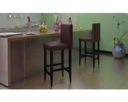 vidaXL - Barkrukken - 4 - st - kunstleer - donkerbruin