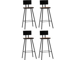 vidaXL - Barkrukken - 4 - st - massief - gerecycled - hout