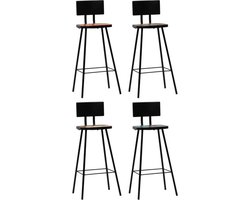 vidaXL - Barkrukken - 4 - st - massief - gerecycled - hout