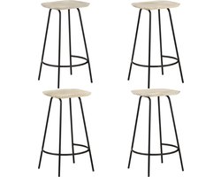 vidaXL - Barkrukken - 4 - st - massief - mangohout