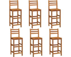 vidaXL - Barkrukken - 6 - st - massief - acaciahout