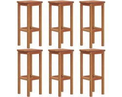 vidaXL - Barkrukken - 6 - st - massief - acaciahout