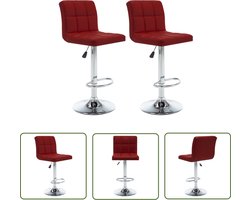 vidaXL Barkrukken - Barstoelen - Barkrukken 2 st kunstleer wijnrood - Stoelen - Design Meubels - Lounge Meubilair