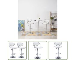 vidaXL Barkrukken - Barstooll - Barstoelen 2 st kunstleer wit - Bar Stools - Witte Barkrukken - Kunstleder Bankjes