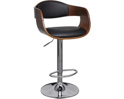 vidaXL Barkrukken set van 2 - Zwart en Houtkleur Barkrukken - Eetkamerstoelen - Hoge Stoelen - Zwarte Barkrukken - Bruine Barkrukken