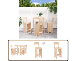 vidaXL Barset - 5-delig - Massief Grenenhout - Compact Houten Barset - Bar Set - Buitenbar - Tuinset - Garden Furniture