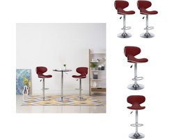 vidaXL Barstoel - Barstoelen - Barkruk - Barkrukken - Barkrukken 2 st kunstleer wijnrood
