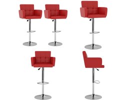 vidaXL Barstoelen 2 st kunstleer rood - Barkruk - Barkrukken - Bar Kruk - Bar Krukken