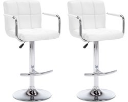 vidaXL - Barstoelen - 2 - st - kunstleer - wit