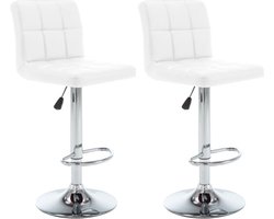 vidaXL - Barstoelen - 2 - st - kunstleer - wit