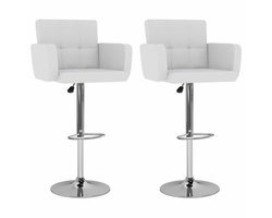 vidaXL - Barstoelen - 2 - st - kunstleer - wit