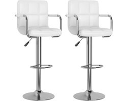 vidaXL - Barstoelen - 2 - st - kunstleer - wit