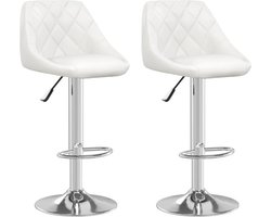 vidaXL - Barstoelen - 2 - st - kunstleer - wit