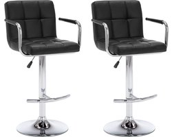 vidaXL - Barstoelen - 2 - st - kunstleer - zwart