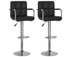 vidaXL - Barstoelen - 2 - st - kunstleer - zwart