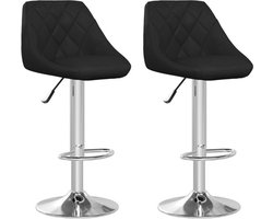 vidaXL - Barstoelen - 2 - st - kunstleer - zwart