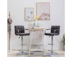 vidaXL - Barstoelen - 2 - st - stof - donkergrijs