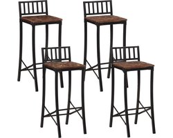 vidaXL - Barstoelen - 4 - st - massief - gerecycled - hout