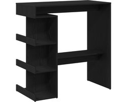 vidaXL - Bartafel - 100 - x - 48 - x - 101,5 - cm - Bewerkt - hout - Zwart - Eiken