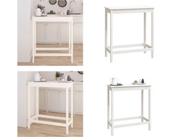 vidaXL - Bartafel - 100x50x110 - cm - massief - grenenhout - wit