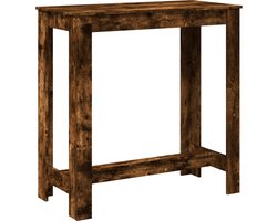 vidaXL - Bartafel - 102x50x103,5 - cm - bewerkt - hout - gerookt - eikenkleurig