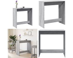 vidaXL Bartafel 102x50x103,5 cm bewerkt hout grijs sonoma eikenkleur - Bartafel - Bartafels - Statafel - Statafeltje