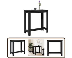 vidaXL - Bartafel - 102x50x103,5 - cm - bewerkt - hout - zwart