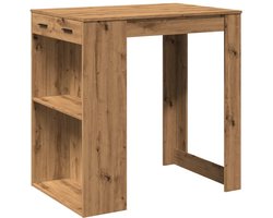 vidaXL - Bartafel - 102x70x103,5 - cm - bewerkt - hout - artisanaal - eikenkleurig
