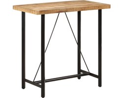 vidaXL - Bartafel - 110x55x107 - cm - massief - mangohout - en - ijzer