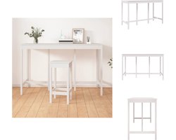 vidaXL - Bartafel - 180x80x110 - cm - massief - grenenhout - wit