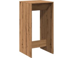 vidaXL - Bartafel - 51x50x103,5 - cm - bewerkt - hout - artisanaal - eikenkleur