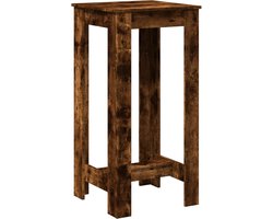 vidaXL - Bartafel - 51x50x103,5 - cm - bewerkt - hout - gerookt - eikenkleur