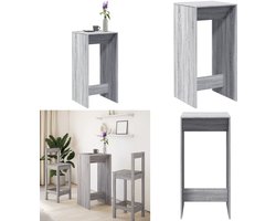 vidaXL Bartafel 51x50x103,5 cm bewerkt hout grijs sonoma eikenkleurig - Bartafel - Bartafels - Statafel - Statafeltje