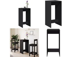 vidaXL Bartafel 51x50x103,5 cm bewerkt hout zwart - Bartafel - Bartafels - Statafel - Statafeltje