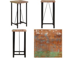 vidaXL Bartafel 55x55x107 cm massief gerecycled hout en ijzer - Bartafel - Bartafels - Statafel - Hoge Tafel