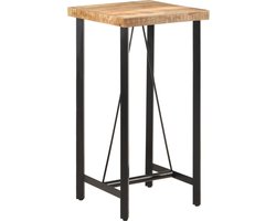 vidaXL - Bartafel - 55x55x107 - cm - massief - mangohout - en - ijzer