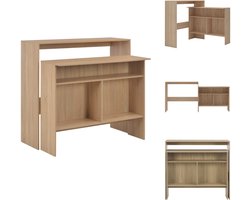 vidaXL Bartafel - Bartafels - Bistrotafel - Bistrotafels - Bartafel met 2 tafelbladen 130x40x120 cm eikenkleurig