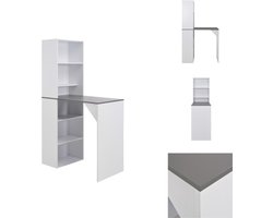 vidaXL Bartafel - Bartafels - Bistrotafel - Bistrotafels - Bartafel met kast 115x59x200 cm wit