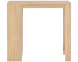 vidaXL Bartafel - Bartafels - Bistrotafel - Bistrotafels - Bartafel met schap 110x50x103 cm eikenkleurig