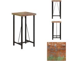 vidaXL Bartafel - Bartafels - Statafel - Hoge Tafel - Bartafel 55x55x107 cm massief gerecycled hout en ijzer