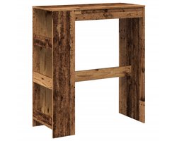 vidaXL Bartafel - Bartafels - Statafel - Statafeltje - Bartafel met rekken 90x40x103,5 cm bewerkt hout oud houtkleurig