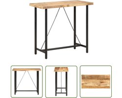 vidaXL Bartafel Mango Hout - Industriele Bartafel - Bartafel 120x58x107 cm ruw mangohout - Bruine Bartafel - Zwarte Bartafel - Eetkamertafel